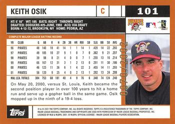 2002 Topps - Gold #101 Keith Osik Back