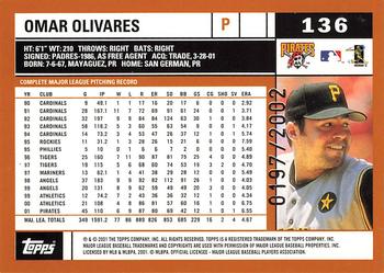 2002 Topps - Gold #136 Omar Olivares Back