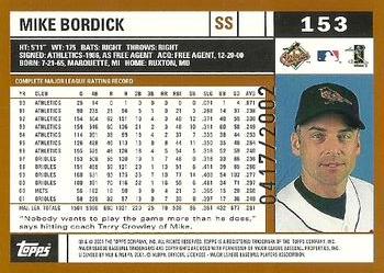 2002 Topps - Gold #153 Mike Bordick Back