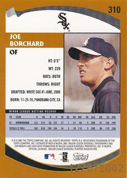 2002 Topps - Gold #310 Joe Borchard Back