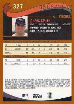 2002 Topps - Gold #327 Chris Smith Back