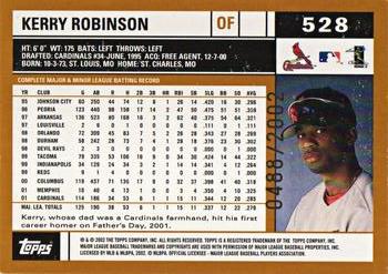 2002 Topps - Gold #528 Kerry Robinson Back