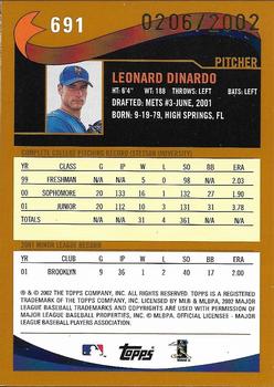 2002 Topps - Gold #691 Leonard DiNardo Back