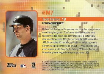 2002 Topps - Hobby Masters #HM7 Todd Helton Back