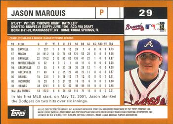 2002 Topps - Home Team Advantage #29 Jason Marquis  Back