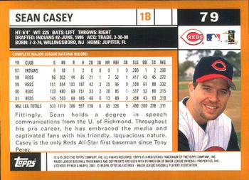 2002 Topps - Home Team Advantage #79 Sean Casey  Back