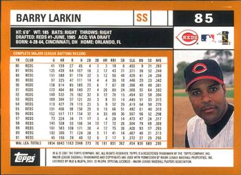 2002 Topps - Home Team Advantage #85 Barry Larkin  Back