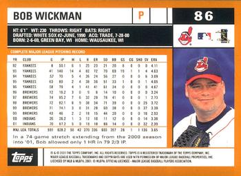 2002 Topps - Home Team Advantage #86 Bob Wickman  Back
