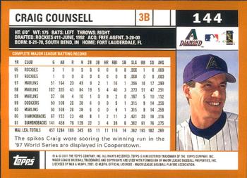 2002 Topps - Home Team Advantage #144 Craig Counsell  Back