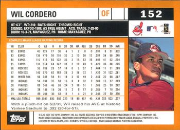 2002 Topps - Home Team Advantage #152 Wil Cordero  Back