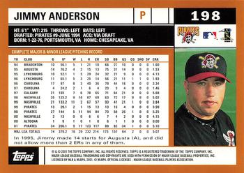2002 Topps - Home Team Advantage #198 Jimmy Anderson  Back