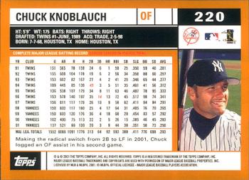 2002 Topps - Home Team Advantage #220 Chuck Knoblauch  Back