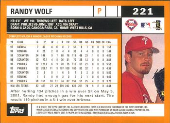 2002 Topps - Home Team Advantage #221 Randy Wolf  Back