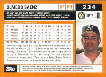2002 Topps - Home Team Advantage #234 Olmedo Saenz  Back