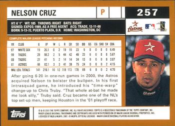 2002 Topps - Home Team Advantage #257 Nelson Cruz Back