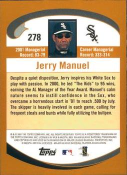 2002 Topps - Home Team Advantage #278 Jerry Manuel  Back