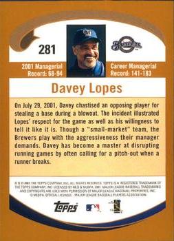 2002 Topps - Home Team Advantage #281 Davey Lopes  Back