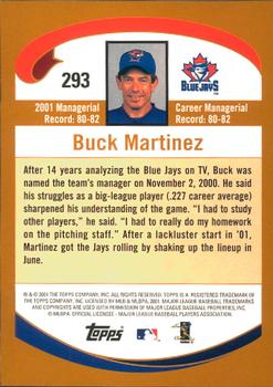 2002 Topps - Home Team Advantage #293 Buck Martinez  Back
