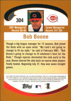 2002 Topps - Home Team Advantage #304 Bob Boone  Back