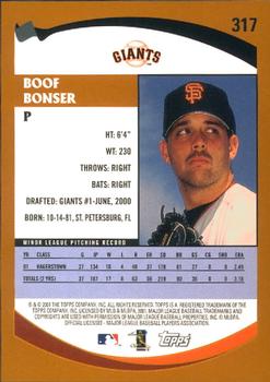 2002 Topps - Home Team Advantage #317 Boof Bonser  Back