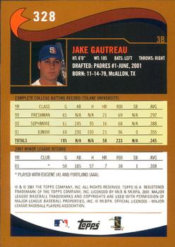 2002 Topps - Home Team Advantage #328 Jake Gautreau  Back