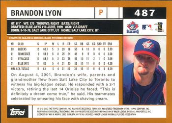 2002 Topps - Home Team Advantage #487 Brandon Lyon  Back