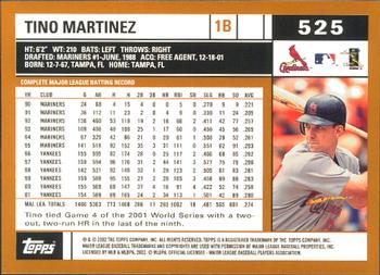2002 Topps - Home Team Advantage #525 Tino Martinez  Back