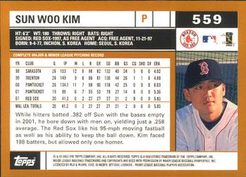 2002 Topps - Home Team Advantage #559 Sun Woo Kim Back