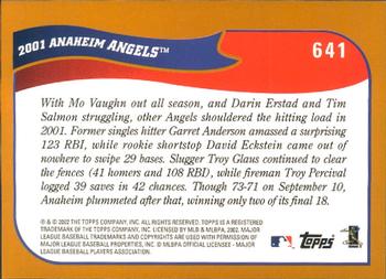 2002 Topps - Home Team Advantage #641 Anaheim Angels Back