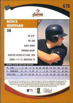 2002 Topps - Home Team Advantage #678 Royce Huffman Back