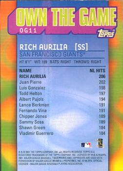 2002 Topps - Own the Game #OG11 Rich Aurilia Back