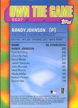 2002 Topps - Own the Game #OG27 Randy Johnson Back
