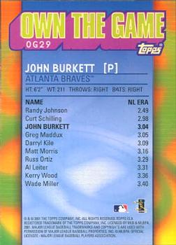 2002 Topps - Own the Game #OG29 John Burkett Back