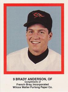 1989 French/Bray Baltimore Orioles #NNO Brady Anderson Front