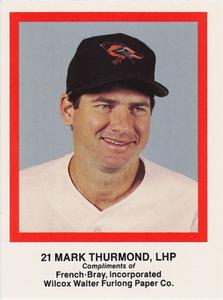 1989 French/Bray Baltimore Orioles #NNO Mark Thurmond Front