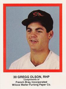 1989 French/Bray Baltimore Orioles #NNO Gregg Olson Front