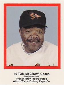 1989 French/Bray Baltimore Orioles #NNO Tom McCraw Front