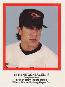 1989 French/Bray Baltimore Orioles #NNO Rene Gonzales Front