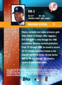 2002 Topps - Ring Masters #RM-3 Mariano Rivera Back