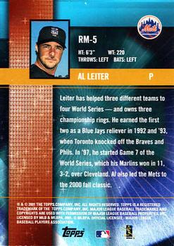 2002 Topps - Ring Masters #RM-5 Al Leiter Back