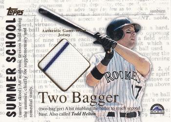 2002 Topps - Summer School Two Bagger Relics #2B-TH Todd Helton Front
