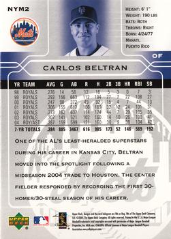 2005 Upper Deck New York Daily News New York Mets / New York Yankees #NYM2 Carlos Beltran Back