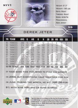 2005 Upper Deck New York Daily News New York Mets / New York Yankees #NYY1 Derek Jeter Back