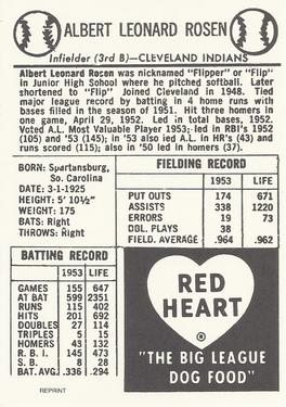 1991 1954 Red Heart Dog Food Reprint #NNO Al Rosen Back