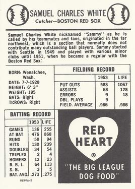 1991 1954 Red Heart Dog Food Reprint #NNO Sammy White Back