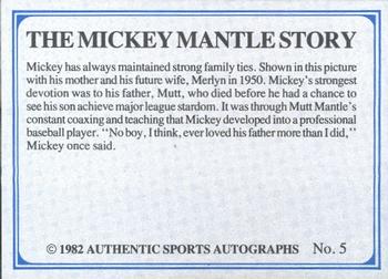 1982 ASA The Mickey Mantle Story - Autographed Blue Back #5 Mickey Mantle Back