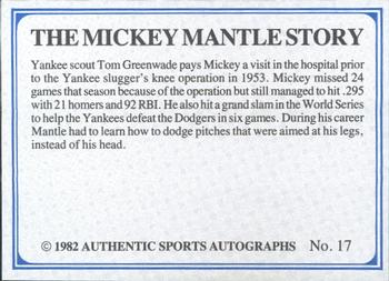 1982 ASA The Mickey Mantle Story - Autographed Blue Back #17 Mickey Mantle Back