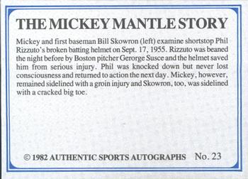 1982 ASA The Mickey Mantle Story - Autographed Blue Back #23 Mickey Mantle Back