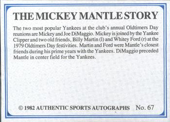 1982 ASA The Mickey Mantle Story - Autographed Blue Back #67 Mickey Mantle Back