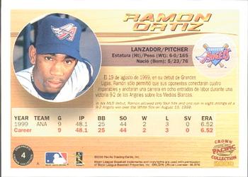 2000 Pacific Crown Collection #4 Ramon Ortiz Back